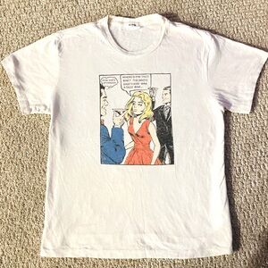 Re/Done White Taco Bar Comic Graphic Tee - size M